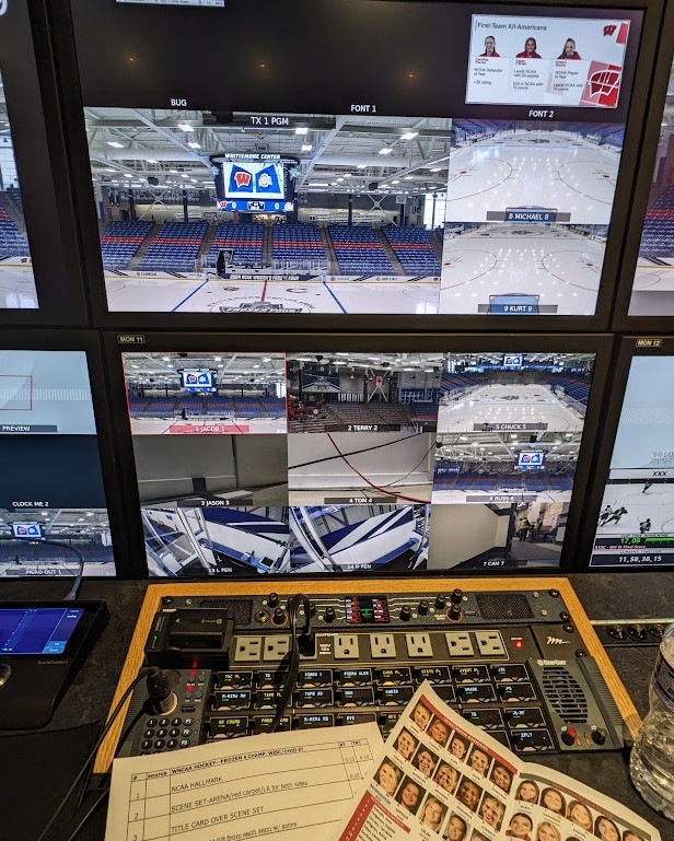 View from the truck for the 2024 Women’s Frozen Four Championship